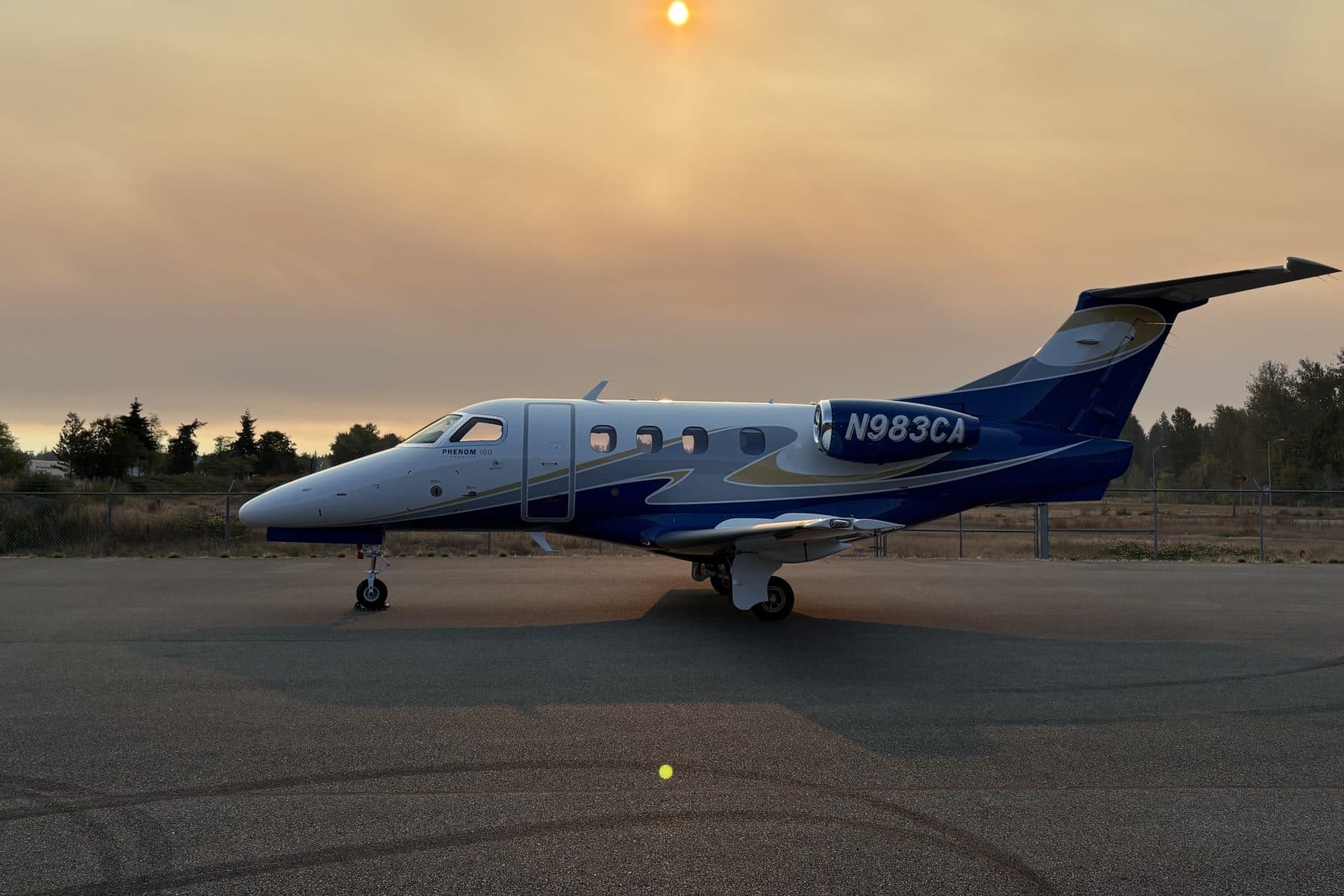The Citizen Air Phenom 100 on the ramp under a hazy evening sun